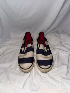 Sperry Top Sider Navy and White Stripe Womens Deck Shoe Sneakers Size 9.5